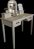 SCHMINKTISCH / SEKRETÄR / FRISIERKOMMODE antik-beige MIT