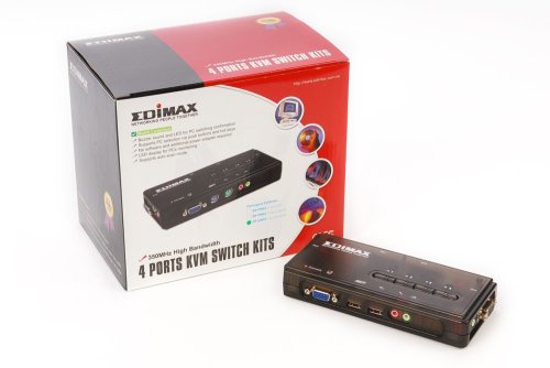 Childrens Toyshop  Electronics : Edimax EK-UAK4 4-port USB KVM switch, with 4 3-in-1 cables, Audio feature