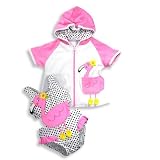 Baby Buns - Toddlert Girls One Piece Polka Dot Bathing Suit And Coverup, White, Black