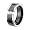 8MM High Polished Black Titanium Ring with Silver Edges and one CZ