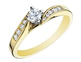 Diamond Channel Set Engagement Ring 1/4 Carat (ctw) in 14K Yellow Gold