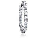 Inside Outside Diamond Hoop Earrings (14K White Gold)