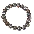 Pearl Bracelet Freshwater Cultured Black 9.5mm Stretch By Bucasi