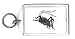 Keychain with mormon, insect, bug, grey, cricket
