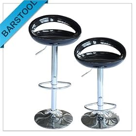 New Black Pub Bar Stools Modern Adjustment Swivel Counter Barstool Set Of 2 by MH
