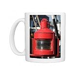 Red port lantern on old ship, Plymouth, Devon, UK Photo Mugs