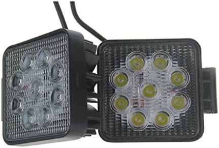 FORCATE Pack of 2 Spot Beam 30 Degree LED Work Offroads Lamp Light Bar Truck Boat 12v 24v 4wd 4x4 (27w Square, Spot Light)