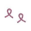 Small Pink Crystal Breast Cancer Awareness Stud Earrings Fashion Jewelry