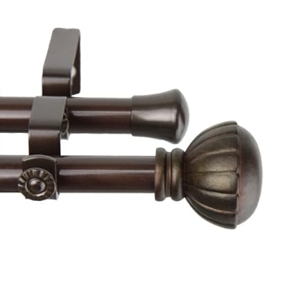 Reviewrod Desyne Magnolia Double Window Curtain Rod Set 120 To 170