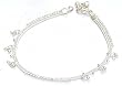 Ankle Chain Pairs Handcrafted Foot Jewelry in Silver 10.50 inches (sanklt005b)