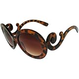 Curlycue Big Lense Sunglasses In Tortoise