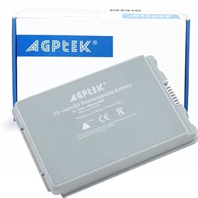 AGPtek Hi-Capacity 4400mAh 6 Cells Replacement Li-ion Laptop Battery For Apple PowerBook G4 15