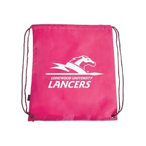 Longwood Nylon Pink Drawstring Backpack, Lancer w/Word Mark