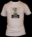 QUIPS AND QUOTES TSHIRTS (MEERKAT MUGSHOT) colour GREY size XXXL