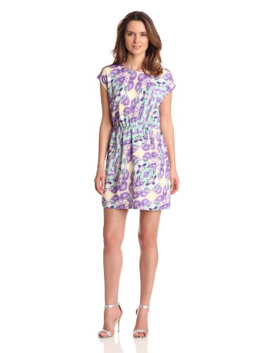 Kensie Women's Blurry Ikat Dress, Minty Combo, X-Small