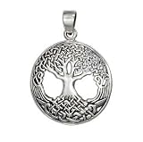 Ornate Celtic Tree of Life Sterling Silver Pendant
