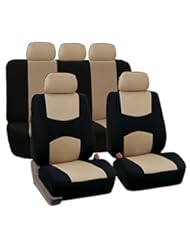 Automotive Parts and Accessories: HOLIDAY SALE : FH-FB050115 Full Set Flat Cloth Car Seat Covers Beige Color- Fit Most Car, Truck, Suv, or Van - FH