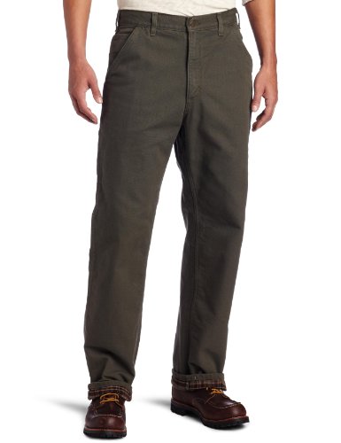 Carhartt Men's Loose Fit Washed Duck Flannel-Lined Utility Work Pant