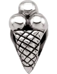 Persona Sterling Silver Ice Cream Charm fits Pandora, Troll & Chamilia European Charm Bracelets