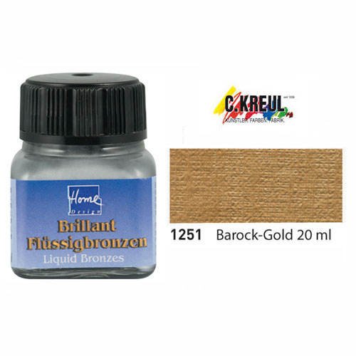 C.Kreul Home Design 1251 - Fl&uuml;ssigbronzen Barock-Gold Glas 20 ml