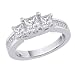 3 Diamond Princess Cut Anniversary Ring 2 ct. in 14K White Gold