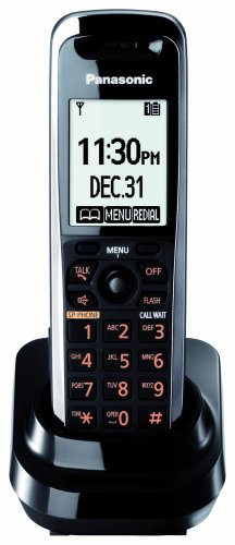 Panasonic Dect 6.0 Black Additional Premium Cordless Handset with Larger LCD and ChoiceMail (KX-TGA740B)