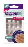 Review PERFECT 10 40 22 306 / Perfect 10 Decorated French Artificial Nails - Silver Stripe