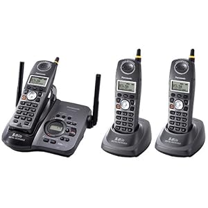 Panasonic Refurb KXTG5633B 5.8GHz Cordless Phone,3 Handset, 1x4,Black