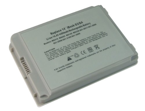 Moon Tech New Laptop/Notebook Battery for Apple iBook G4 14 inch M9627X/A, M9627ZH/A, M9628