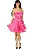 Strapless Embellished Tulle Cocktail Formal for Bridesmaid Formal Prom