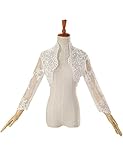 Diyouth Women's 3/4 Sleeves Lace Bridal Gown Wedding Jacket