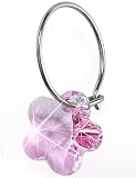 Nickel Free Swarovski Flower Dangle, Light Rose