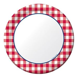 Red Gingham Fun 7" Paper Plates - 8 Ct
