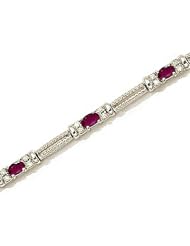 14kt Yellow Gold Oval Ruby and Diamond Bracelet