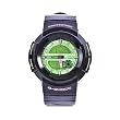 Casio Men's AW582SC-1 G-Shock Black Resin Green Ana-Digi Dial Watch