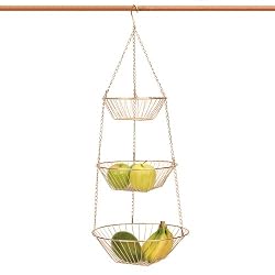 Deluxe Copper 3-Tier Hanging Wire Baskets by RSVP