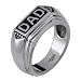 Stainless Steel Black Center DAD Ring (Sizes 8-12)