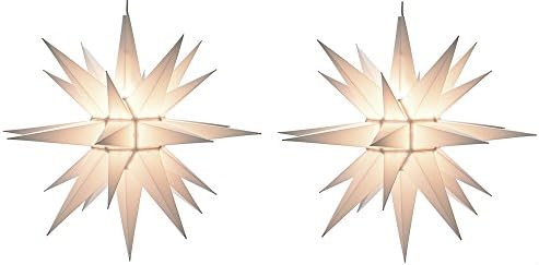Moravian Star of Bethlehem Bundle Set of 2 Lighted 21" Hanging Christmas Decor Ligth