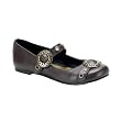 Brown Mary Jane Ballet Flats Steampunk Gothic Style Buckles
