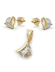 Schmuck-Juweliere Set studs/pendant with zirconia 9k GOLD