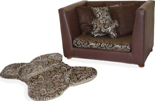Fantasy Furniture Deluxe Orthopedic Memory Foam Dog Bed Set, Medium, Elegant Brown