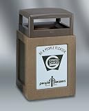 Keystone 8000 29 gallon Concrete Hinged Top Architectual Bronze with Sierra Brown Concrete Waste Receptacle KSR36-8000