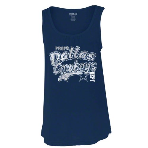 Dallas Cowboys Women's Navy Off The Edge Shift Tank