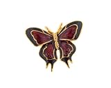 Hand enameled black and red butterfly lapel pin