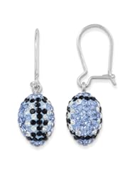 Sterling Silver Swarovski Elements Chapel Hill Spirit Football Earrings