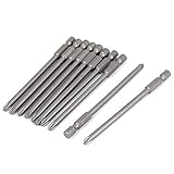 Uxcell　プラスドライバービット　フィリップス　磁気　グレー　100mm　PH2　6mm