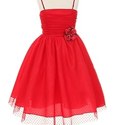 Girls Mesh Polka Dot Print Short Mini Dress 