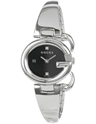 Gucci Womens YA134501 Guccissima Fashion Bangle Black Dial Watch