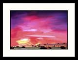 Great American Picture IS629062 Hay Bales at Sunset Wood County, Texas Framed Photograph - Ray Hendl
