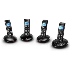 BT Graphite 2500 Quad DECT Digital Cordless Phone with Answer Machine - Black